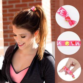 img 2 attached to 🥎 32 Pieces Softball Hair Ties: Stylish Baseball Hair Accessories for Women & Girls