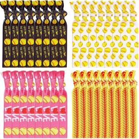 img 4 attached to 🥎 32 Pieces Softball Hair Ties: Stylish Baseball Hair Accessories for Women & Girls