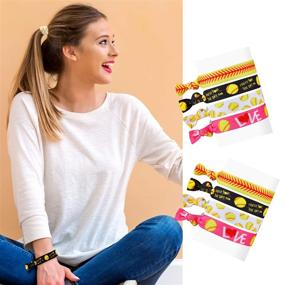 img 3 attached to 🥎 32 Pieces Softball Hair Ties: Stylish Baseball Hair Accessories for Women & Girls