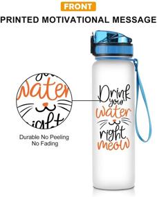 img 2 attached to 💧 Stay Hydrated with Coolife 32oz 1 Liter Motivational Water Bottle - Hourly Time Marker Keeps You on Track - Perfect Gift for Women, Cat Lovers, and Best Friends!