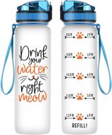 💧 stay hydrated with coolife 32oz 1 liter motivational water bottle - hourly time marker keeps you on track - perfect gift for women, cat lovers, and best friends! logo