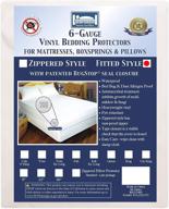 🛏️ bargoose fitted mattress cover: vinyl bed protector for pests & liquids, allergen & dust mite barrier, hypoallergenic - queen, 16" deep logo