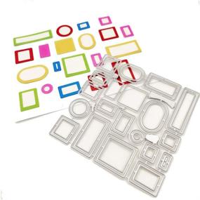 img 1 attached to 🔲 Metal Geometric Figure Label Cutting Dies: Square Circle Frame Design for Card Scrapbooking and DIY Craft Album