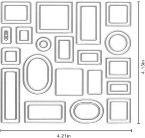 img 3 attached to 🔲 Metal Geometric Figure Label Cutting Dies: Square Circle Frame Design for Card Scrapbooking and DIY Craft Album