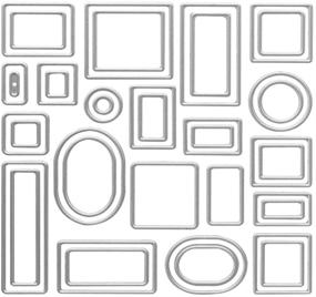 img 4 attached to 🔲 Metal Geometric Figure Label Cutting Dies: Square Circle Frame Design for Card Scrapbooking and DIY Craft Album