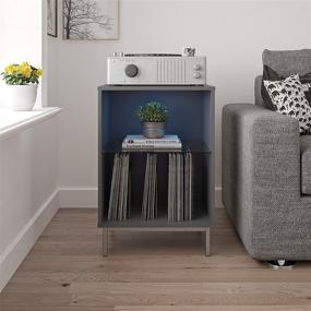 img 4 attached to Enhance Your Turntable Experience with 🎧 Ameriwood Home Lumina Stand in Graphite Grey