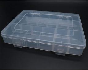 img 1 attached to 📦 Xiaoyztan 18-Grid Adjustable Plastic Storage Box: Ideal for Electronics, Jewelry, Sewing Tools, and Gadgets - Compact and Versatile, 7.9 x 5.7 x 1.1 inch