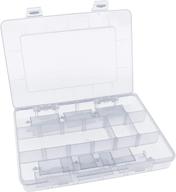 📦 xiaoyztan 18-grid adjustable plastic storage box: ideal for electronics, jewelry, sewing tools, and gadgets - compact and versatile, 7.9 x 5.7 x 1.1 inch logo