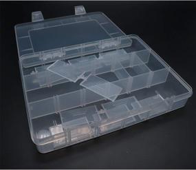 img 3 attached to 📦 Xiaoyztan 18-Grid Adjustable Plastic Storage Box: Ideal for Electronics, Jewelry, Sewing Tools, and Gadgets - Compact and Versatile, 7.9 x 5.7 x 1.1 inch