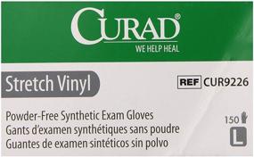 img 1 attached to Curad 6CUR9226 Stretch Vinyl Gloves - Large Size, Pack of 150 | High-Quality and Durable Disposable Gloves