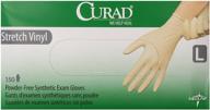 curad 6cur9226 stretch vinyl gloves - large size, pack of 150 | high-quality and durable disposable gloves logo