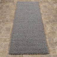 🏠 cozy shag collection grey solid shag rug (2'0"x4'11") by sweet home stores - contemporary soft shaggy runner rug for living room and bedroom logo