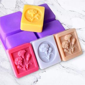 img 1 attached to 🌸 Unique Chrider Silicone Soap Molds for DIY Handmade Soap - Flower & Olive Tree Soap Making Supplies with Silicone Scraper
