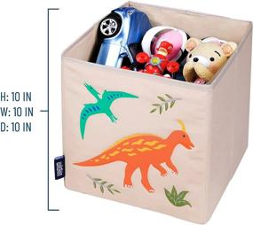 img 1 attached to Wildkin 10 Inch Kids Storage Cube - Organize Kids' Toys Effortlessly in Bedroom or Playroom with Front Pull Tab, Cardboard Insert & Jurassic Dinosaurs Design