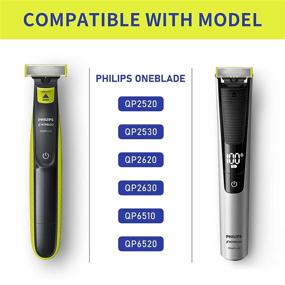 img 1 attached to 4-Piece Replacement Pack Kit for Philips OneBlade & OneBlade Pro, QP2520, QP2530, QP2620, 🔧 QP2630, QP6510, QP6520 Facial Hair Clippers Beard Trimmer - Guide Comb Set with Mixed Lengths (1+2+3+5mm)