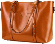 yaluxe vintage leather shoulder bag: stylish satchel purse & tote for women, ideal for work logo