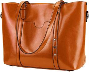 img 4 attached to YALUXE Винтажная кожаная сумка на плечо: стильная сумка и тот для женщин, идеально подходящая для работы.