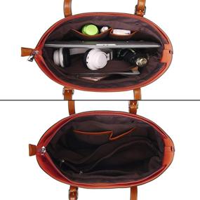 img 2 attached to YALUXE Винтажная кожаная сумка на плечо: стильная сумка и тот для женщин, идеально подходящая для работы.