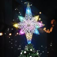 🎄 enhance your christmas decor with the ewantic colorful rotating tree topper - a silver glitter lighted home décor! logo