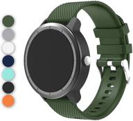 🌿 20mm silicone band for anrir vivoactive 3, garmin vivoactive 3/forerunner 645 music, samsung galaxy 42mm, galaxy watch 3 41mm, galaxy watch active 2 40mm/44mm - army green logo