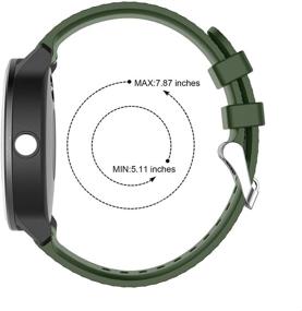 img 2 attached to 🌿 20mm Silicone Band for Anrir Vivoactive 3, Garmin Vivoactive 3/Forerunner 645 Music, Samsung Galaxy 42mm, Galaxy Watch 3 41mm, Galaxy Watch Active 2 40mm/44mm - Army Green