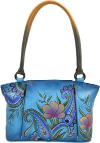 img 4 attached to 🎨 Hand-Painted Anna Anuschka Women's Tote Organizer | Stylish Handbags & Wallets in Totes