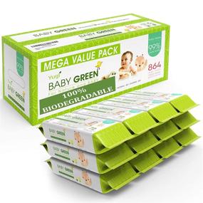 img 4 attached to 👶 Baby Green Unscented Baby Wipes – Value Pack (12x72) – Compostable 99% Pure Water, Plastic-Free, Fragrance-Free Wet Wipes for Sensitive Skin (864 Counts)