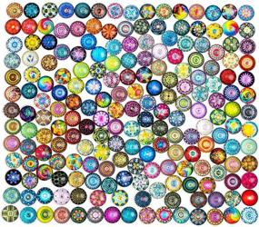 img 4 attached to 🔳 Glass Dome Cabochon Mosaic Tiles for Jewelry Making - DIY Kit with 200 Pieces (0.47 in)