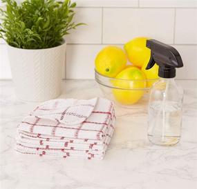 img 1 attached to 🧽 DII Scrubber Dishcloths Collection - Windowpane Dishrag Set, 1x1', White/Red Stripe (Pack of 6)