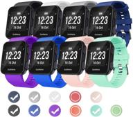 🌈 veezoom band - garmin forerunner 35 compatible soft silicone replacement wristband for forerunner 35 smart watch, multiple colors with silver or black metal buckle logo