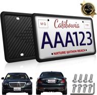 🚗 uxinuo license plate frame, 2 pack - black silicone front and back license plate holder with rust-proof, rattle-proof, weatherproof design, universal fit and 3 drainage holes - easy installation logo