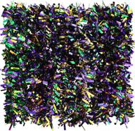 🎉 vibrant 39.4 feet mardi gras tinsel garland - metallic tinsel chunky glittering for festive party decor - 6 pieces in purple, green and yellow logo