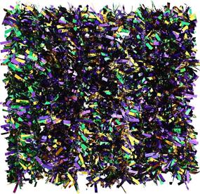 img 4 attached to 🎉 Vibrant 39.4 Feet Mardi Gras Tinsel Garland - Metallic Tinsel Chunky Glittering for Festive Party Decor - 6 Pieces in Purple, Green and Yellow