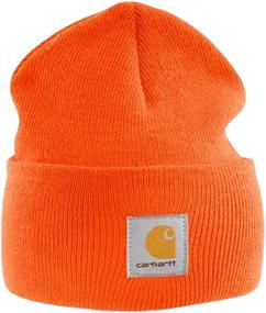 img 1 attached to 🧢 Bright Orange Carhartt Acrylic Watch Cap: Ultimate Branded Beanie Ski Hat