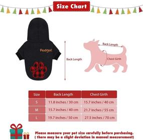 img 3 attached to 🐾 Pedgot Pet Dog Hoodie with Dog Paw Buffalo Plaid Print - Warm Puppy Clothes with Hat - Pet Apparel Dog Hooded Outfits Sweatshirts for Medium Dogs Winter Wearing