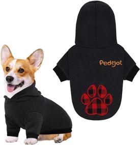 img 4 attached to 🐾 Pedgot Pet Dog Hoodie with Dog Paw Buffalo Plaid Print - Warm Puppy Clothes with Hat - Pet Apparel Dog Hooded Outfits Sweatshirts for Medium Dogs Winter Wearing