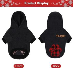 img 1 attached to 🐾 Pedgot Pet Dog Hoodie with Dog Paw Buffalo Plaid Print - Warm Puppy Clothes with Hat - Pet Apparel Dog Hooded Outfits Sweatshirts for Medium Dogs Winter Wearing