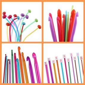 img 1 attached to 🧶 Complete 23-Piece Tunisian Crochet Hook Set: Plastic Cable Afghan Hook & Multicolor Tunisian Afghan Aluminum Knitting Needles - Ideal Weaving Tools