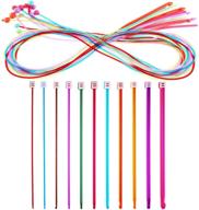 🧶 complete 23-piece tunisian crochet hook set: plastic cable afghan hook & multicolor tunisian afghan aluminum knitting needles - ideal weaving tools logo