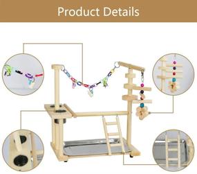 img 2 attached to 🐦 Exttlliy Parrots Bird Playground Birdcage Playstand Play Gym, Parakeet Playpen with Ladder and Feeder Cup, Bird Toys Swing Chew Toy