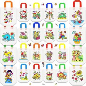 img 1 attached to 🎨 Color Your Own Cartoon Goodie Bags – 24 Cute Styles | Reusable Coloring Carnival Art Party Favor Bags for Kids | Perfect for Birthday Parties, DIY Crafts, or Kids Party Favors Supplies