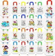 🎨 color your own cartoon goodie bags – 24 cute styles | reusable coloring carnival art party favor bags for kids | perfect for birthday parties, diy crafts, or kids party favors supplies логотип