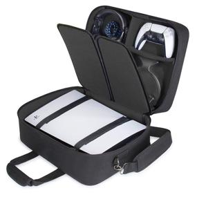 img 4 attached to 🎮 Black USA GEAR PS5 Case: Compatible with Playstation 5 & PS5 Digital Edition. Customizable Interior for Controller, Games, Headset, and Accessories - Enhance Your Gaming Setup!