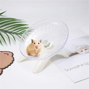 img 1 attached to Silent Running Exercise Wheel for Small Pets: Hamster Flying Saucer Wheel for Hamsters, Gerbils, Mice, Hedgehog & More