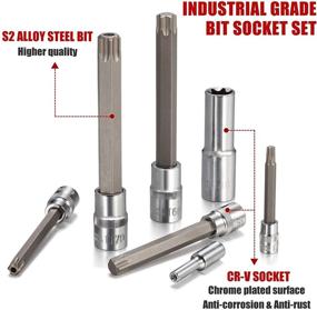 img 3 attached to 🔧 ARUCMIN Набор битовых головок S2 Torx из 62 штук с дополнительной длинной битовой головкой и набором головок наружного Torx из CR-V.