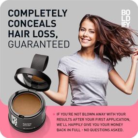 img 3 attached to 💇 BOLDIFY Dark Brown Hairline Powder - Advanced Stain-Proof Formula with 48 Hour Lock-On for Full Body Hair & Beard. Root Touchup Hair Loss Powder Spray for Thinning, Bald Spots & Gray Root Line