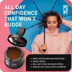 img 2 attached to 💇 BOLDIFY Dark Brown Hairline Powder - Advanced Stain-Proof Formula with 48 Hour Lock-On for Full Body Hair & Beard. Root Touchup Hair Loss Powder Spray for Thinning, Bald Spots & Gray Root Line