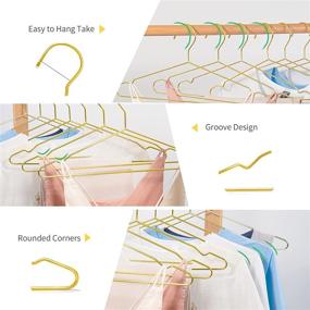 img 3 attached to 👔 Nature Smile 20 Pack 17.7 Inch Men's Heavy Duty Metal Hangers - Space Saving Wire Hangers for Coats and Suits, Gold Finish