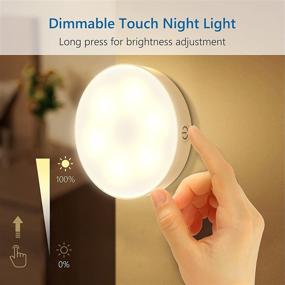 img 1 attached to 💡 Rechargeable Dimmable Tap Lights - Touch Night Light with LED Warm & White Light for Hallway, Stairs, Kitchen Cabinet, Wardrobe, Counter, Kitchen, Bedroom(1 Pack)