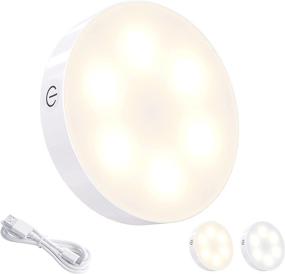 img 4 attached to 💡 Rechargeable Dimmable Tap Lights - Touch Night Light with LED Warm & White Light for Hallway, Stairs, Kitchen Cabinet, Wardrobe, Counter, Kitchen, Bedroom(1 Pack)